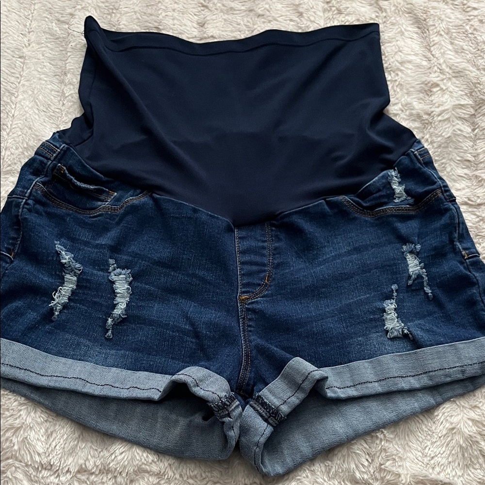 Stylish High Waist Distressed Denim Shorts